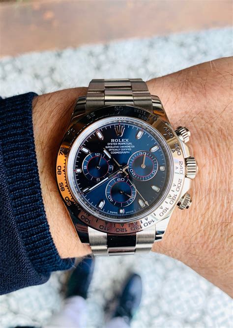 rolex daytona with blue indices|rolex daytona watch blue face.